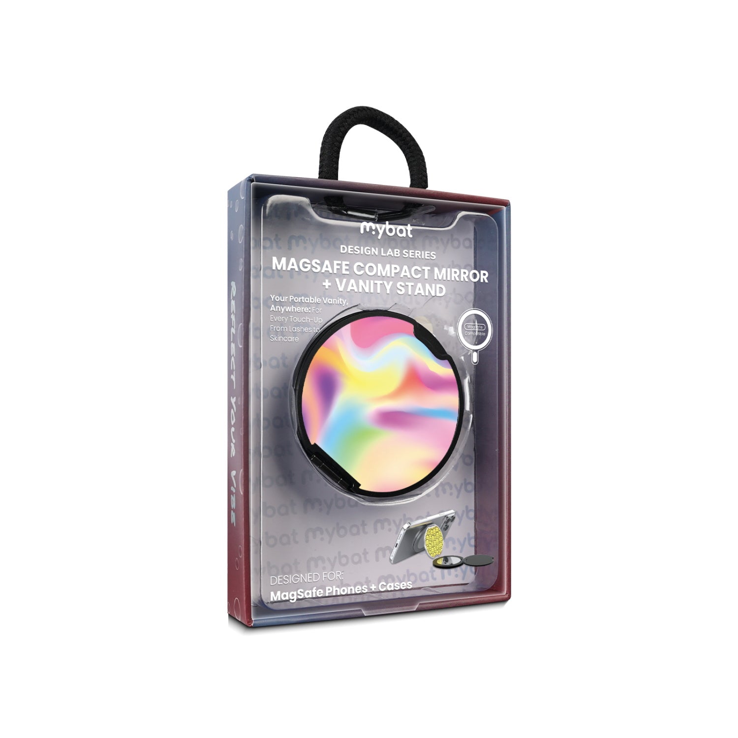 MyBat Design Lab MagSafe Selfie Mirror Kickstand - Black - Iridescent