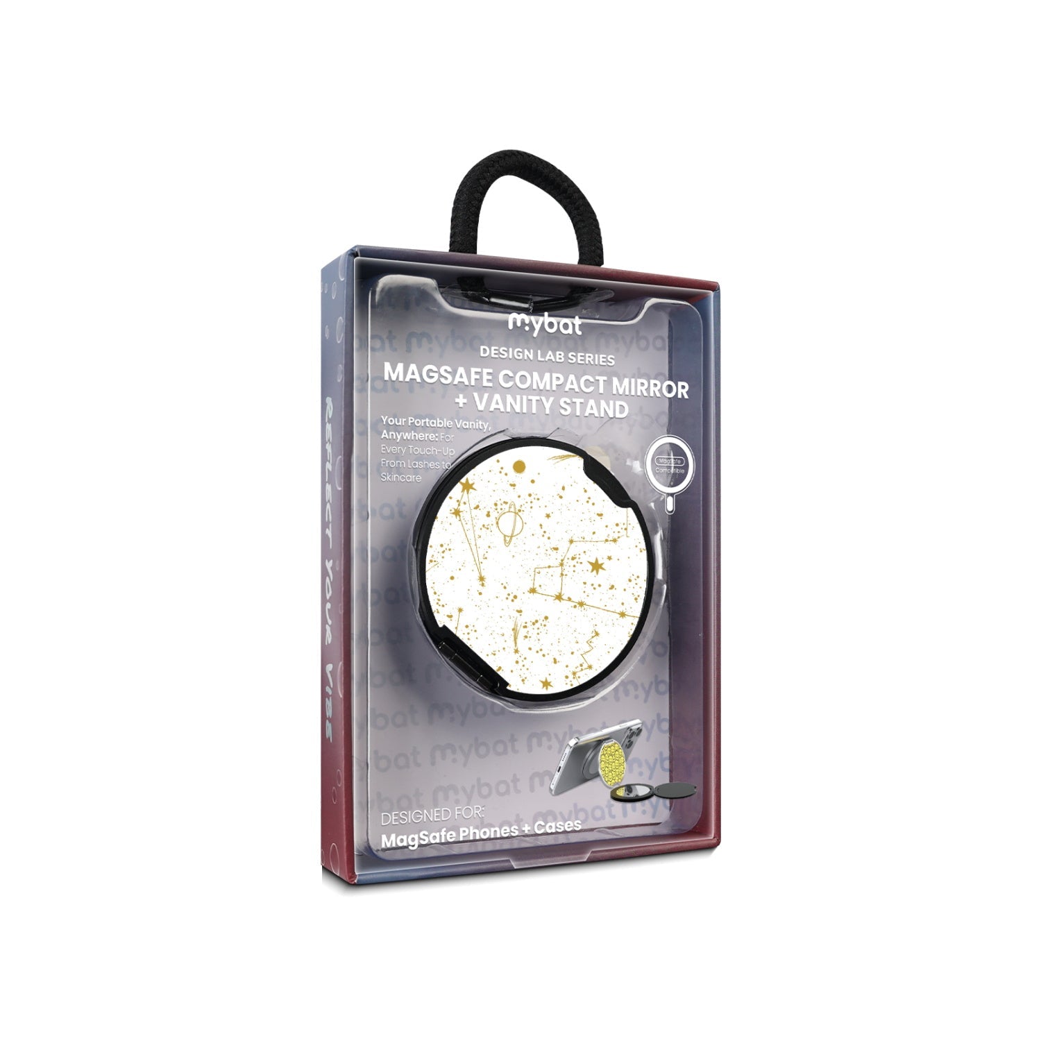 MyBat Design Lab MagSafe Selfie Mirror Kickstand - Black - Constellations