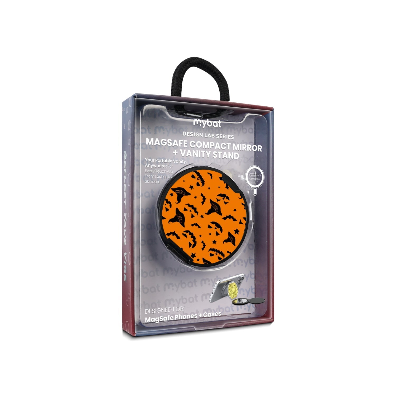 MyBat Design Lab MagSafe Selfie Mirror Kickstand - Black - This is Halloween