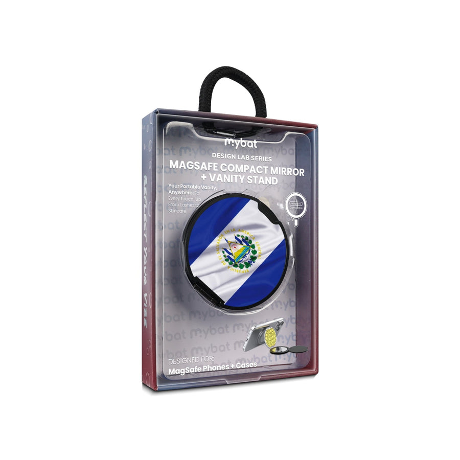 MyBat Design Lab MagSafe Selfie Mirror Kickstand - Black - El Salvador Flag