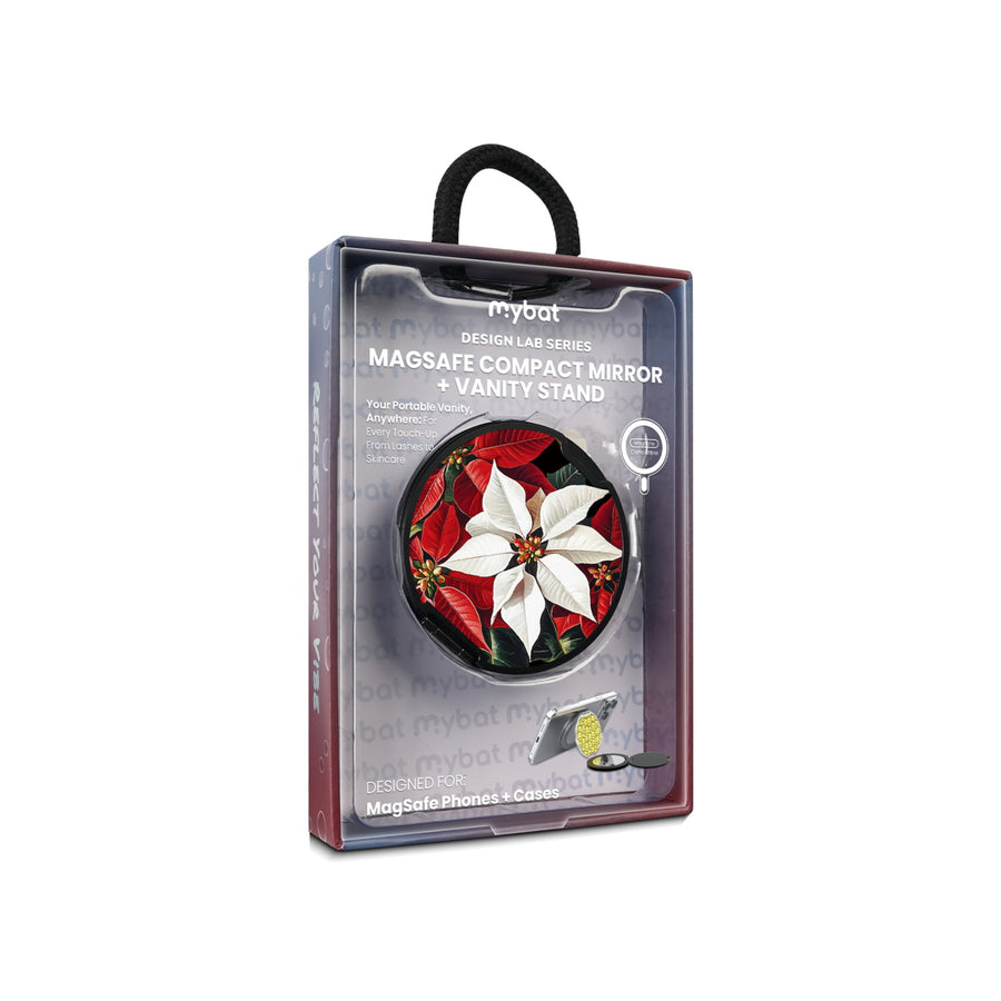 MyBat Design Lab MagSafe Selfie Mirror Kickstand - Black - Christmas Poinsettias - MOTHMNUSU331-301-11.jpg