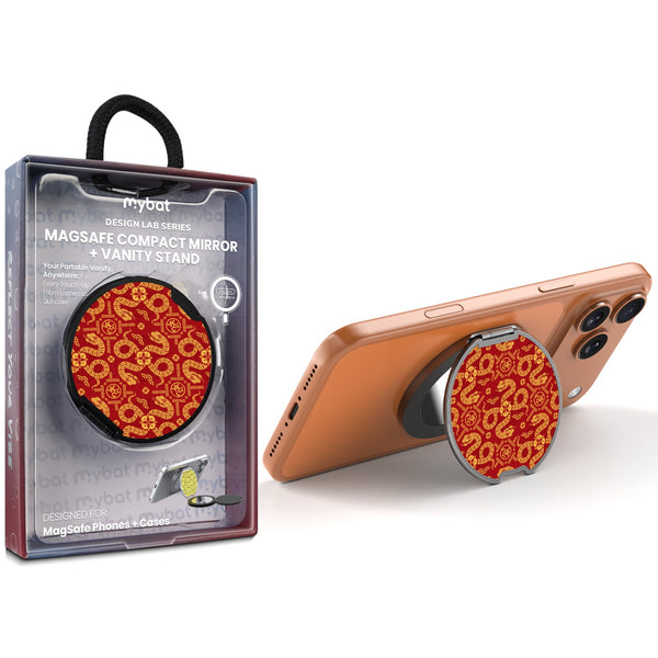 MyBat Design Lab MagSafe Selfie Mirror Kickstand - Black - Golden Snake Dance - MOTHMNUSU331-317-1.jpg