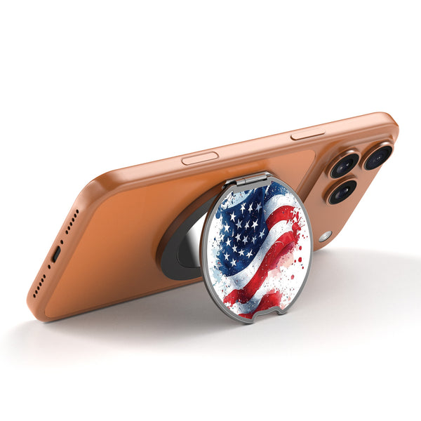MyBat Design Lab MagSafe Selfie Mirror Kickstand - Black - Patriotic Flag Painiting - MOTHMNUSU331-346-2.jpg