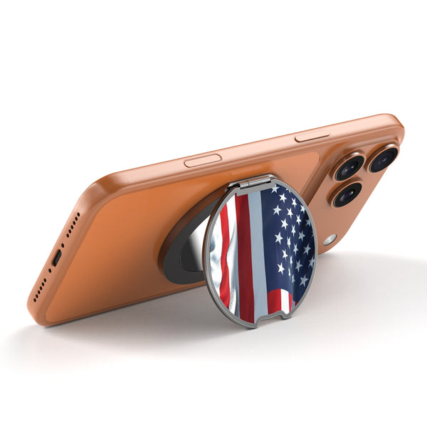 MyBat Design Lab MagSafe Selfie Mirror Kickstand - Black - Waving USA FLag - MOTHMNUSU331-367-2.jpg
