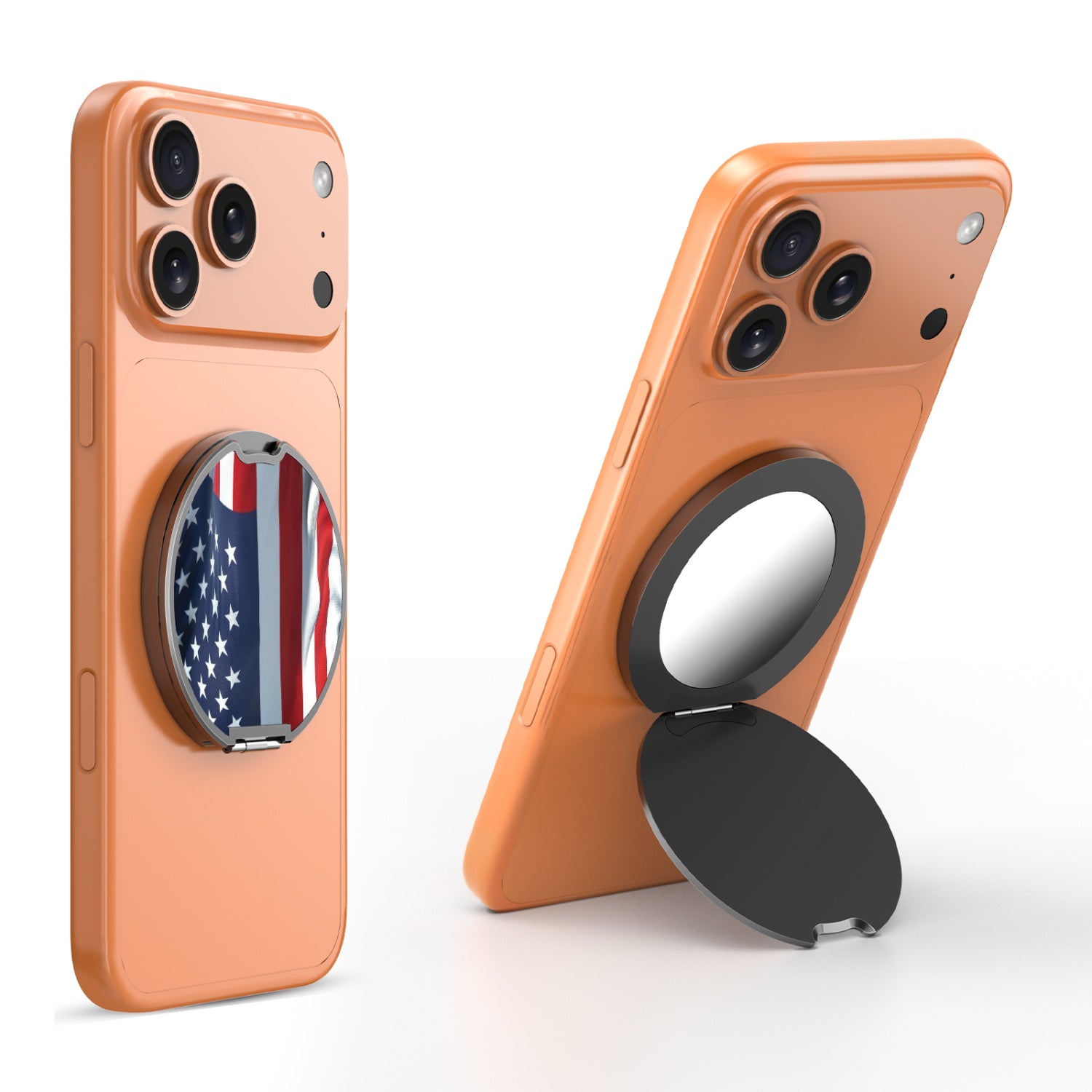 MyBat Design Lab MagSafe Selfie Mirror Kickstand - Black - Waving USA FLag - MOTHMNUSU331-367-3.jpg