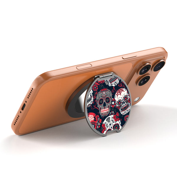 MyBat Design Lab MagSafe Selfie Mirror Kickstand - Black - Sugar Rose Skulls - MOTHMNUSU331-418-2.jpg