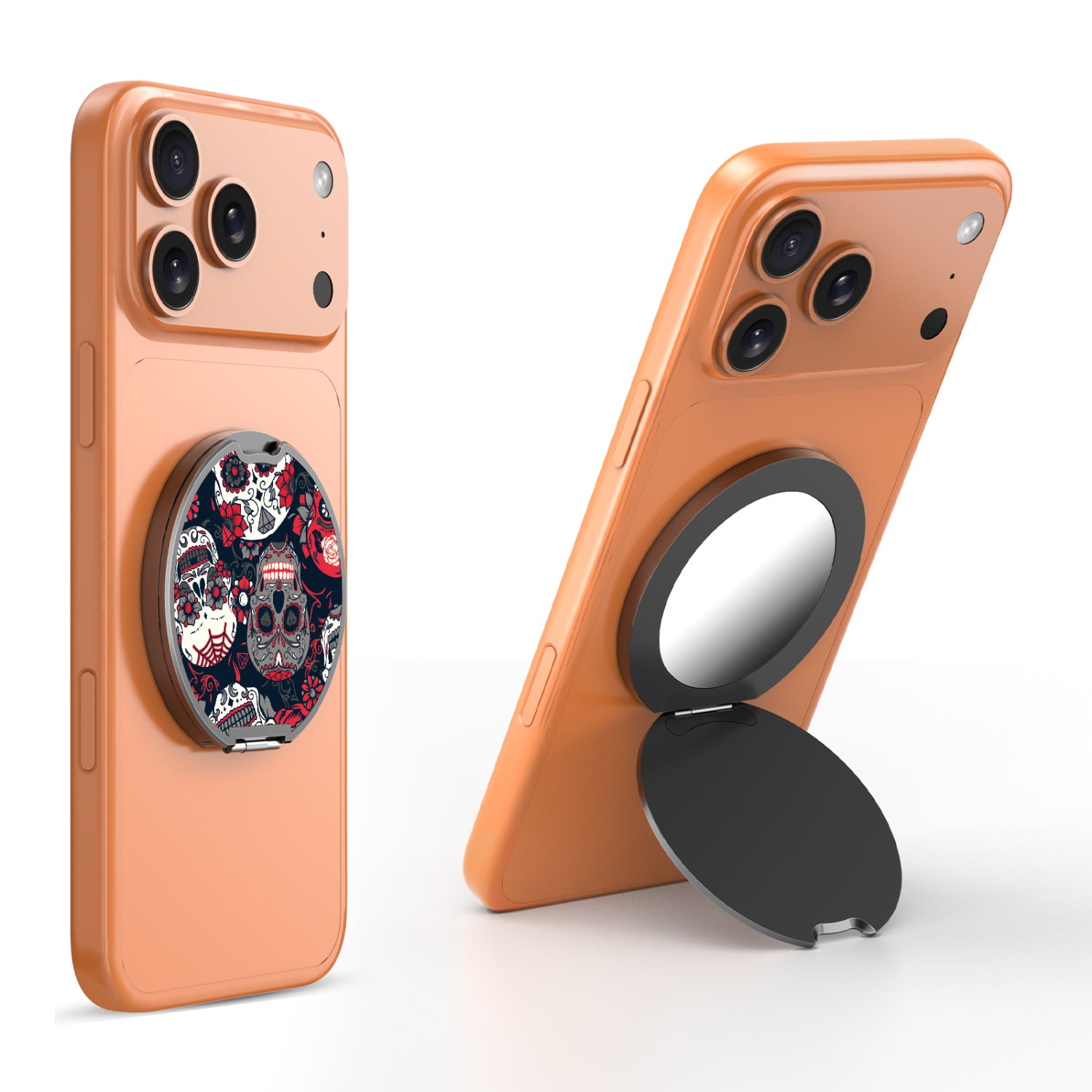 MyBat Design Lab MagSafe Selfie Mirror Kickstand - Black - Sugar Rose Skulls - MOTHMNUSU331-418-3.jpg
