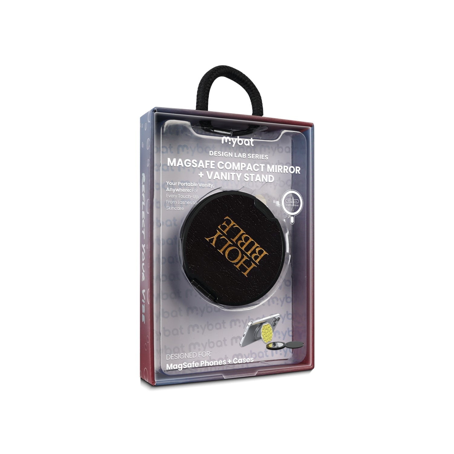 MyBat Design Lab MagSafe Selfie Mirror Kickstand - Black - Holy Bible