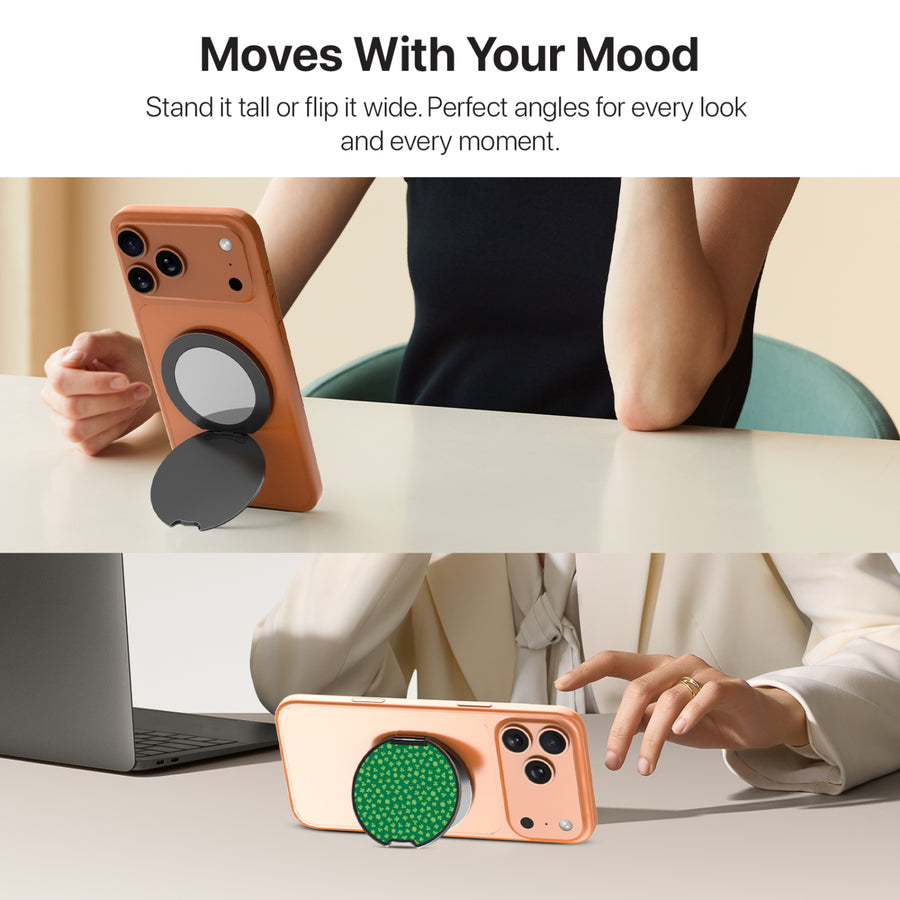 MyBat Design Lab MagSafe Selfie Mirror Kickstand - Black - Lucky Clover - MOTHMNUSU331-466-6.jpg