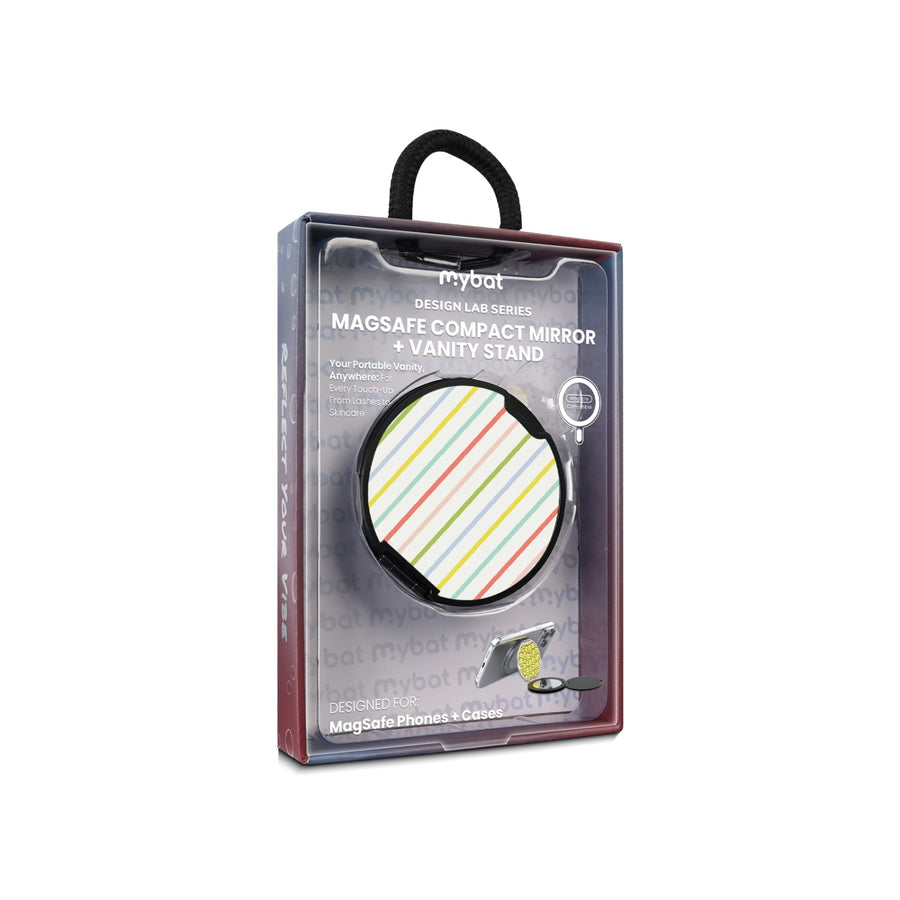 MyBat Design Lab MagSafe Selfie Mirror Kickstand - Black - Boadwalk Stripes