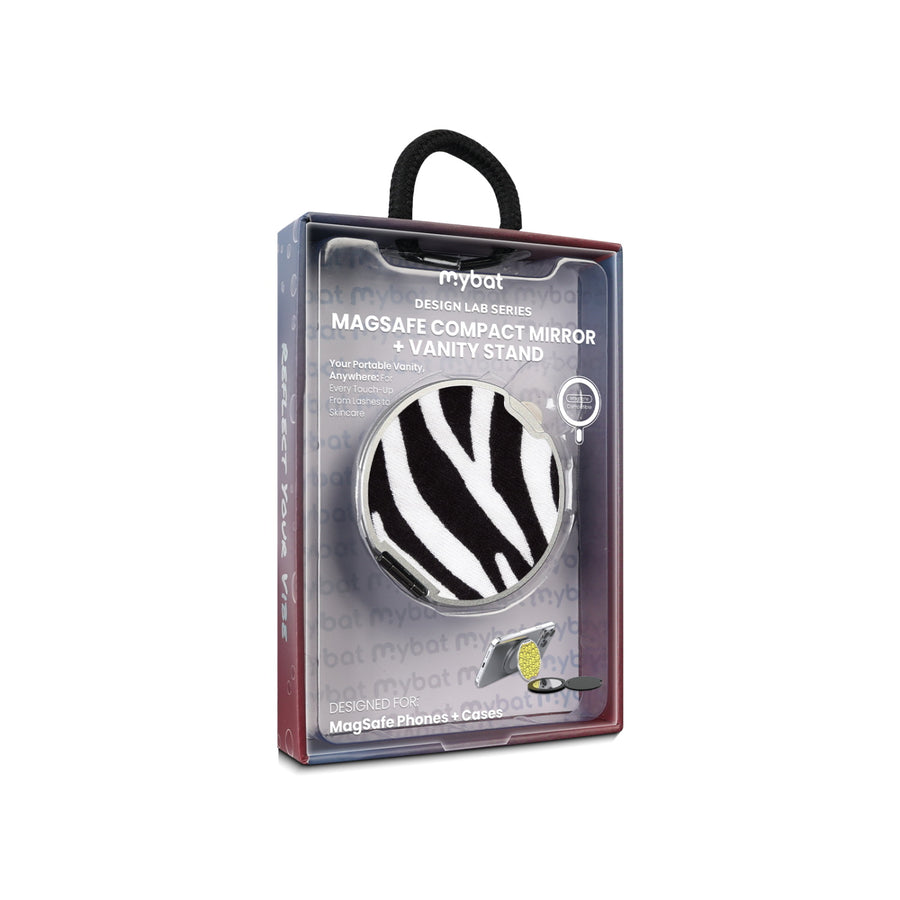 MyBat Design Lab MagSafe Selfie Mirror Kickstand - Silver - Zebra Print - MOTHMNUSU332-009-11.jpg