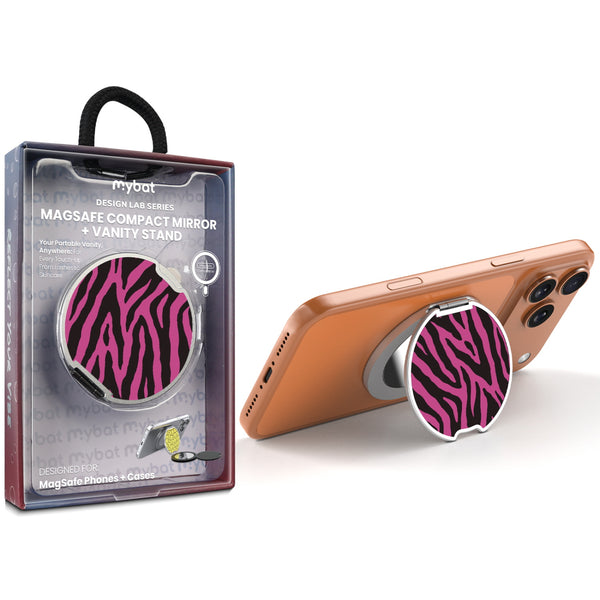 MyBat Design Lab MagSafe Selfie Mirror Kickstand - Silver - Pink Zebra Print - MOTHMNUSU332-010-1.jpg