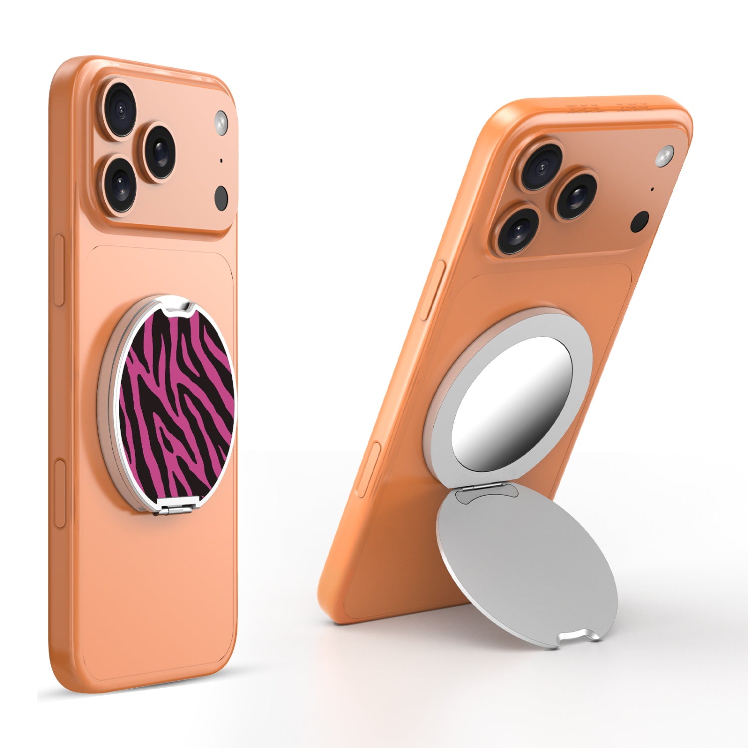 MyBat Design Lab MagSafe Selfie Mirror Kickstand - Silver - Pink Zebra Print - MOTHMNUSU332-010-3.jpg