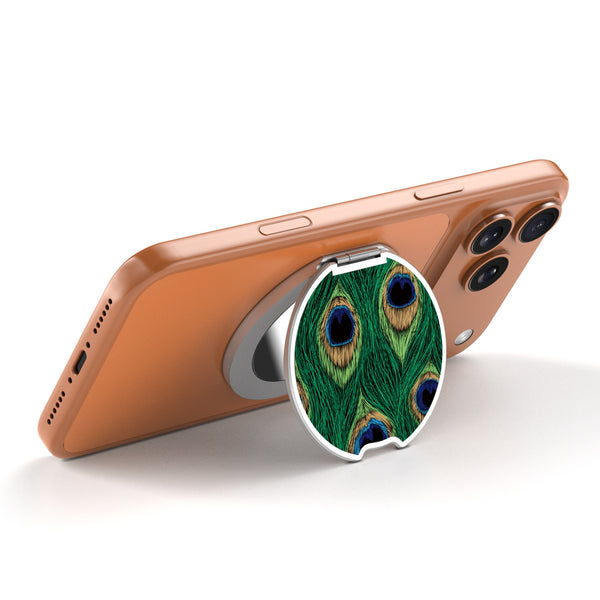 MyBat Design Lab MagSafe Selfie Mirror Kickstand - Silver - Peacock Feathers - MOTHMNUSU332-018-2.jpg