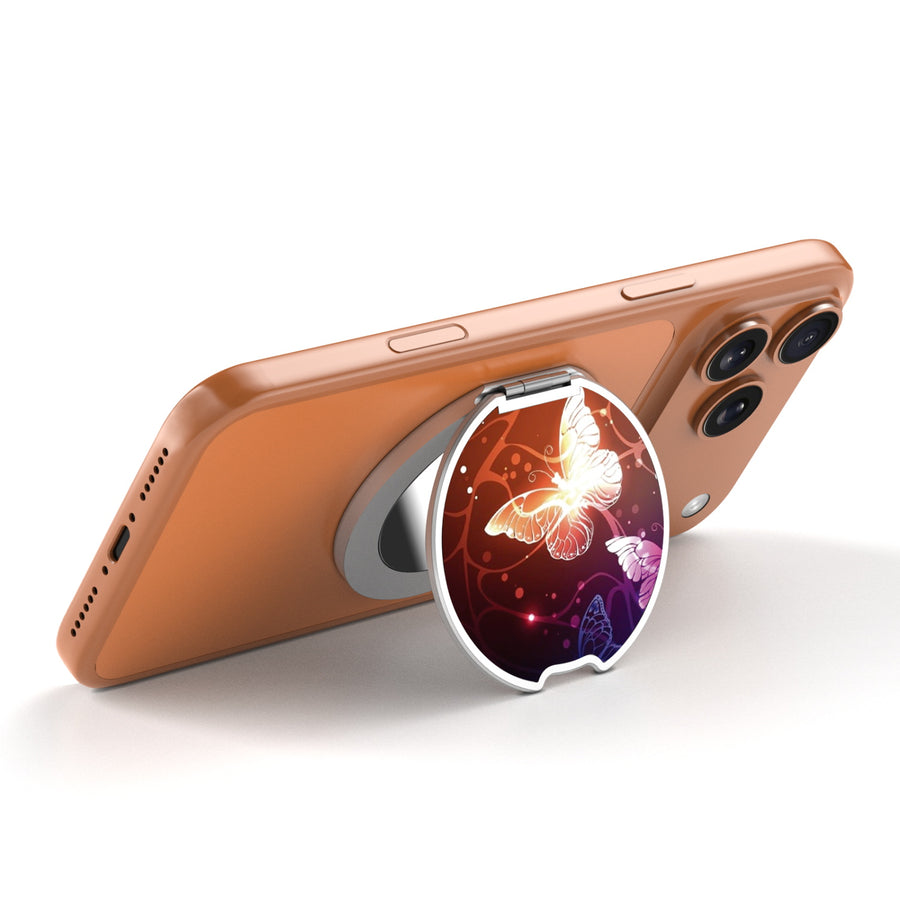 MyBat Design Lab MagSafe Selfie Mirror Kickstand - Silver - Neon Butterflies - MOTHMNUSU332-022-2.jpg