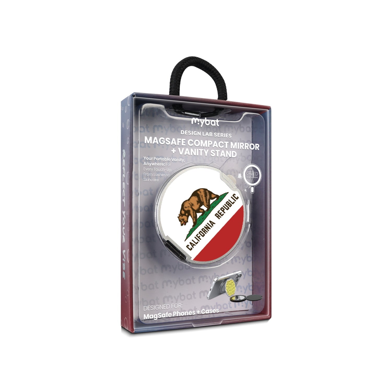 MyBat Design Lab MagSafe Selfie Mirror Kickstand - Silver - California State Flag