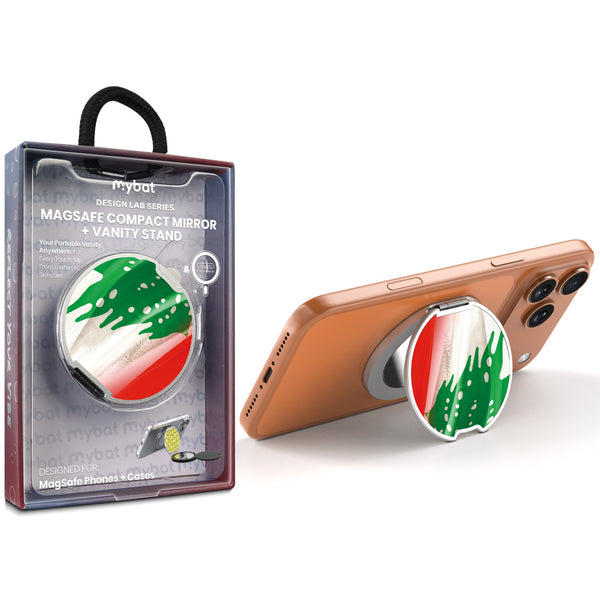 MyBat Design Lab MagSafe Selfie Mirror Kickstand - Silver - Lebanese Flag - MOTHMNUSU332-033-1.jpg