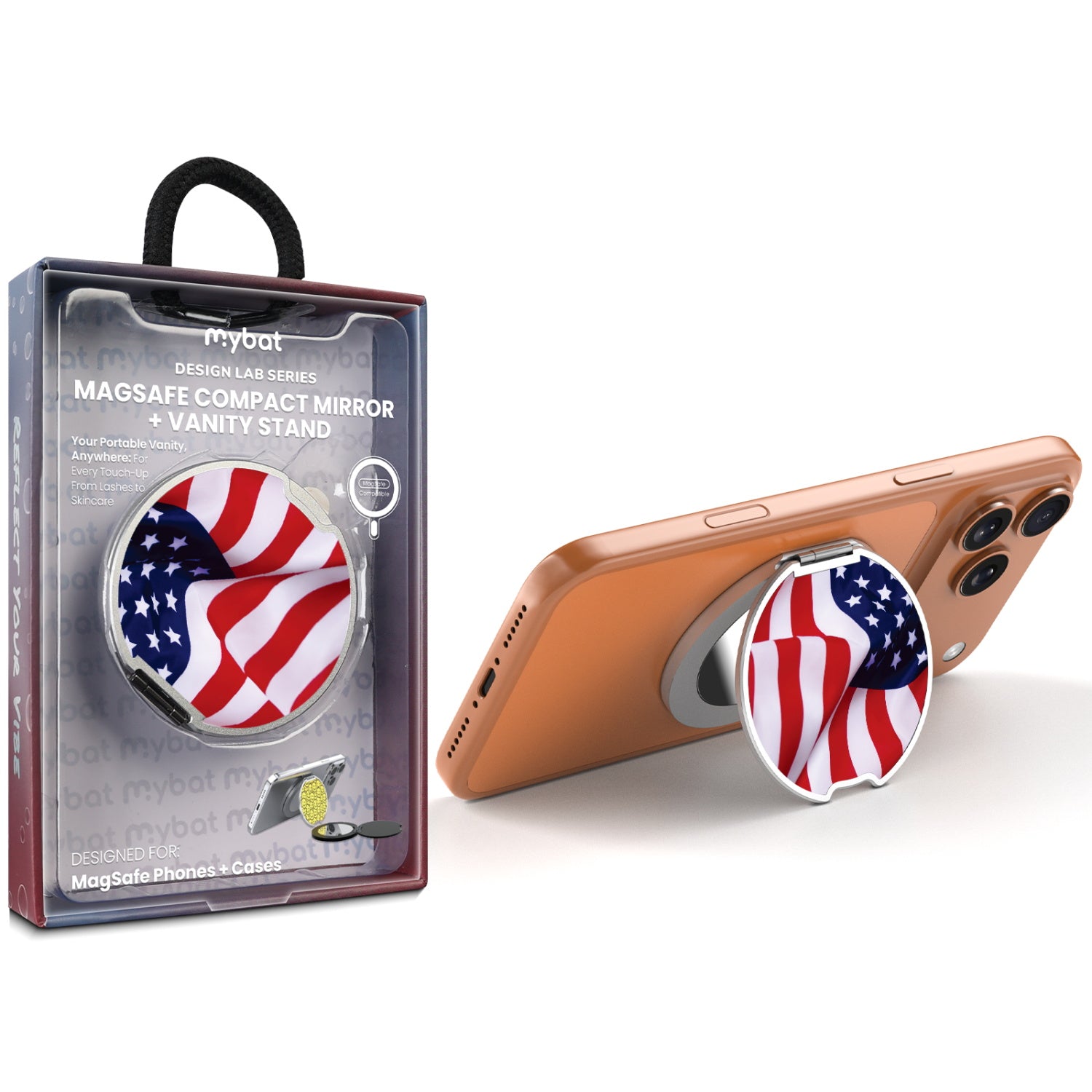 MyBat Design Lab MagSafe Selfie Mirror Kickstand - Silver - Stars & Stripes - MOTHMNUSU332-042-1.jpg