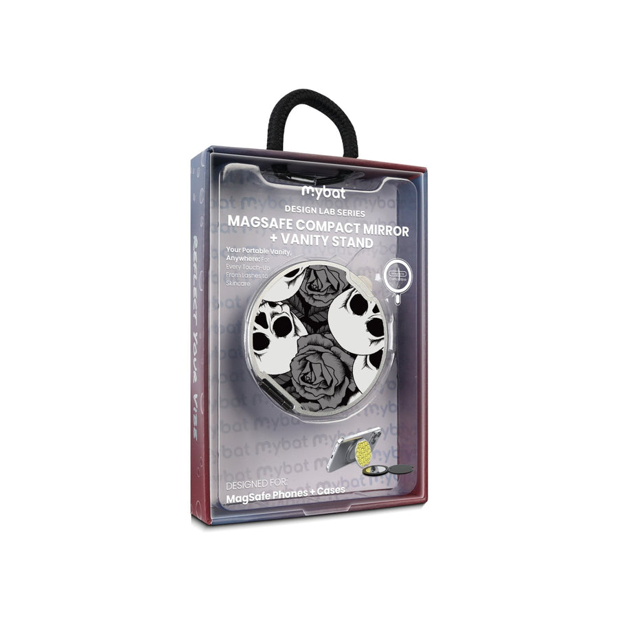 MyBat Design Lab MagSafe Selfie Mirror Kickstand - Silver - Skull Garden