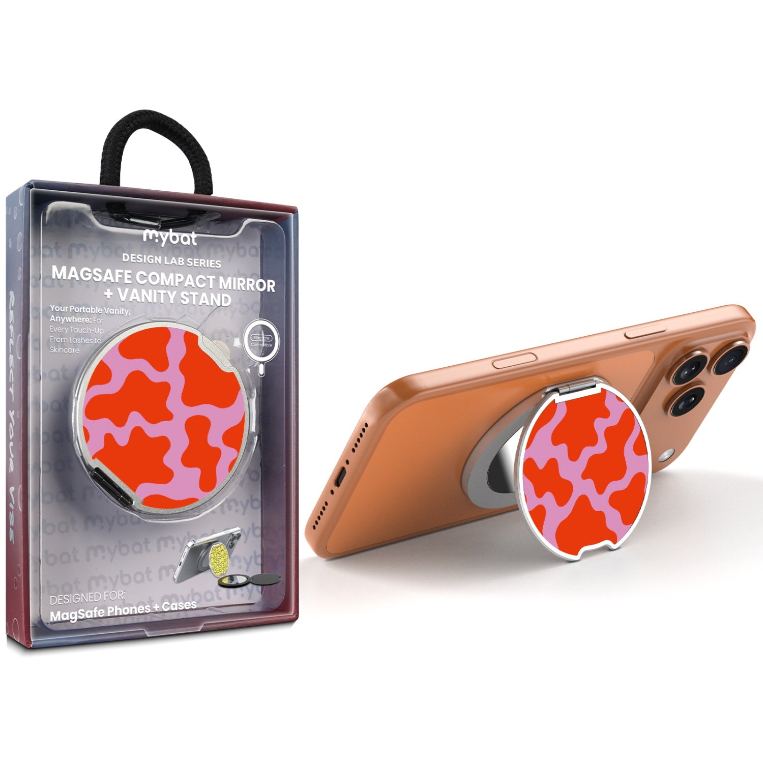 MyBat Design Lab MagSafe Selfie Mirror Kickstand - Silver - Pink Retro Splashes - MOTHMNUSU332-094-1.jpg