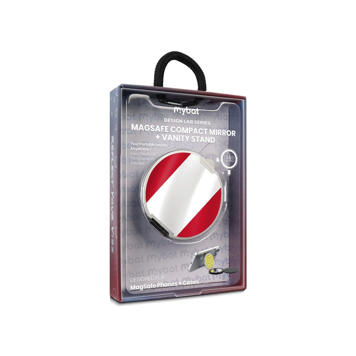 MyBat Design Lab MagSafe Selfie Mirror Kickstand - Silver - Austria Flag