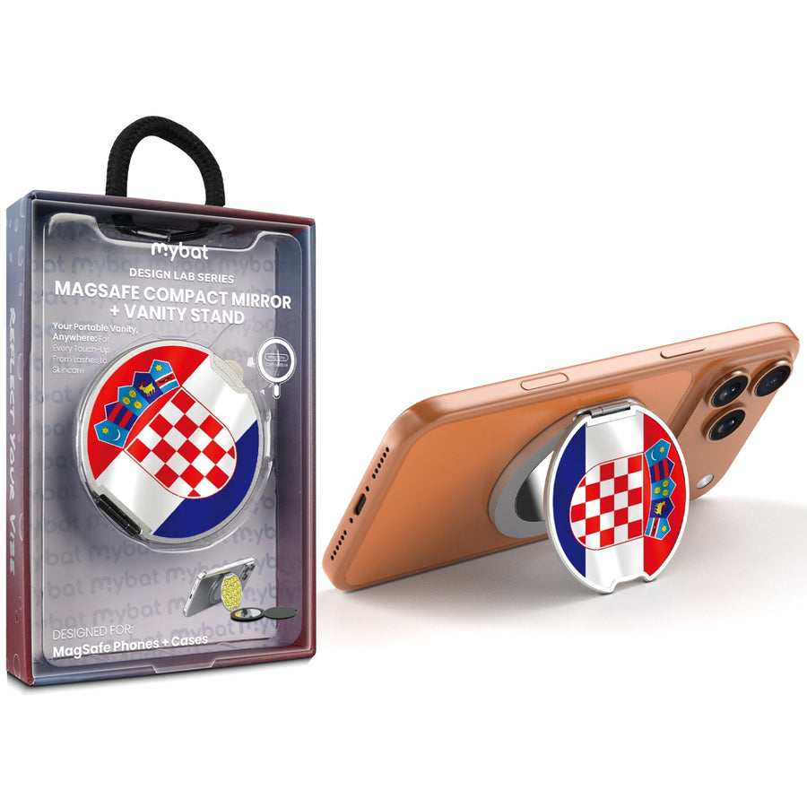 MyBat Design Lab MagSafe Selfie Mirror Kickstand - Silver - Croatia Flag