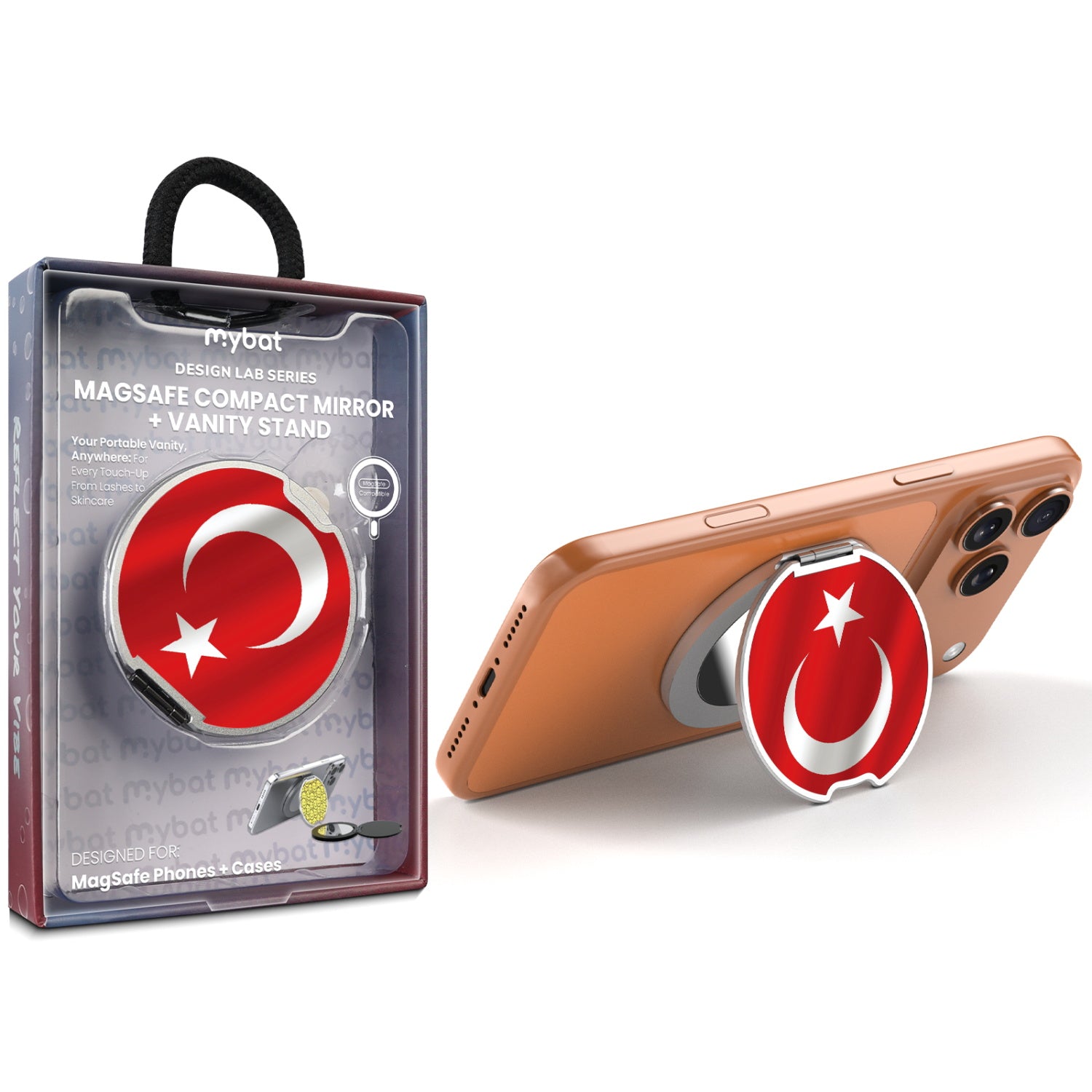 MyBat Design Lab MagSafe Selfie Mirror Kickstand - Silver - Turkey Flag - MOTHMNUSU332-161-1.jpg