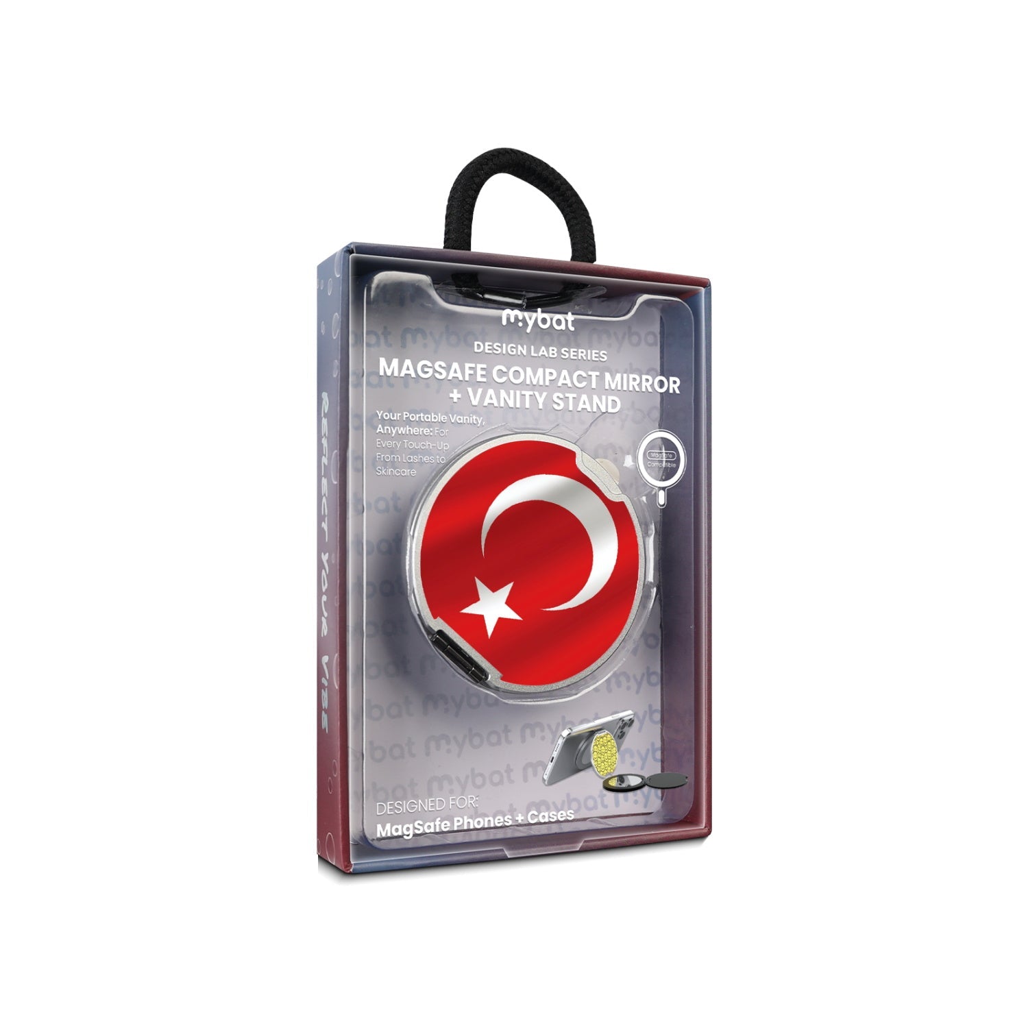 MyBat Design Lab MagSafe Selfie Mirror Kickstand - Silver - Turkey Flag