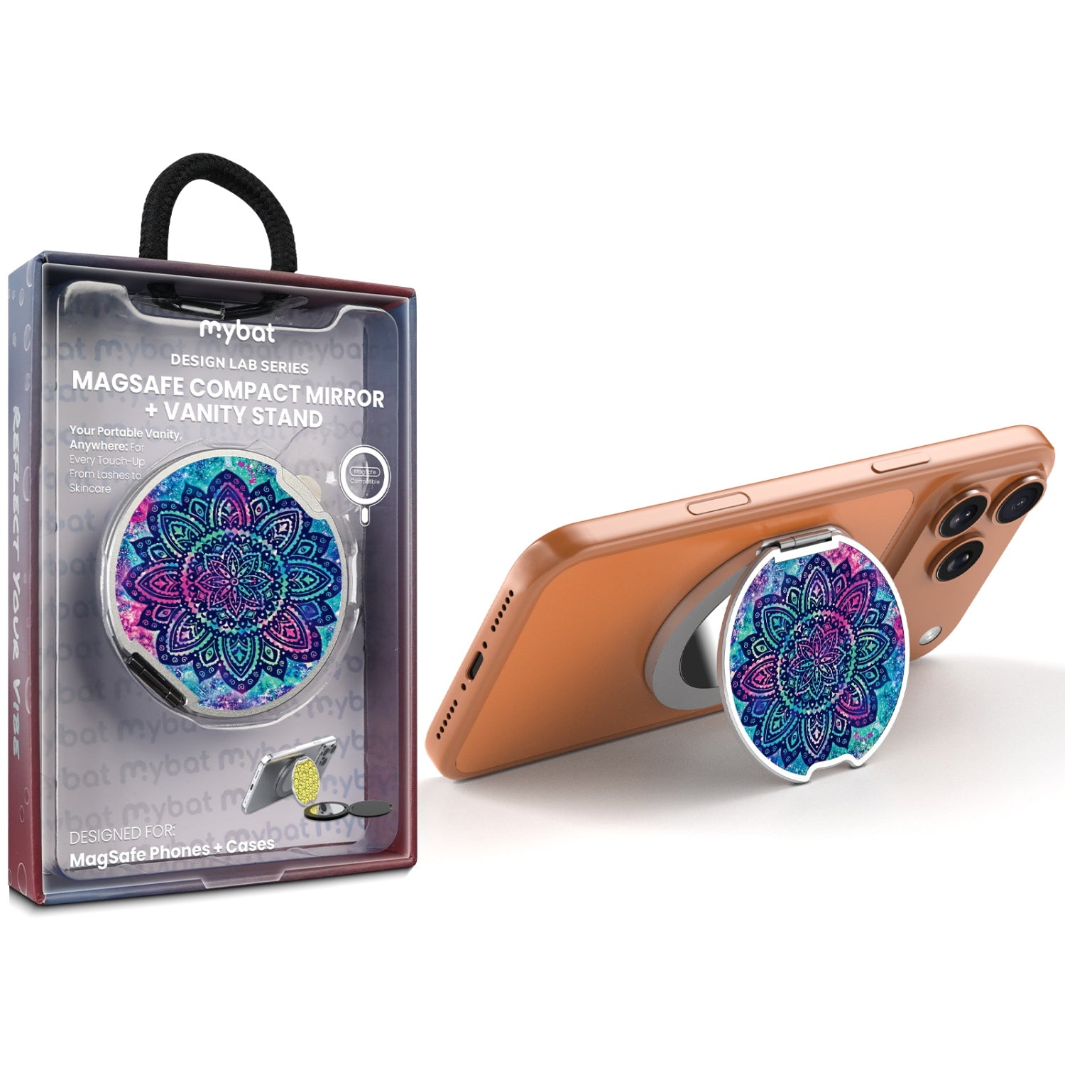 MyBat Design Lab MagSafe Selfie Mirror Kickstand - Silver - Cosmic Mandala - MOTHMNUSU332-165-1.jpg