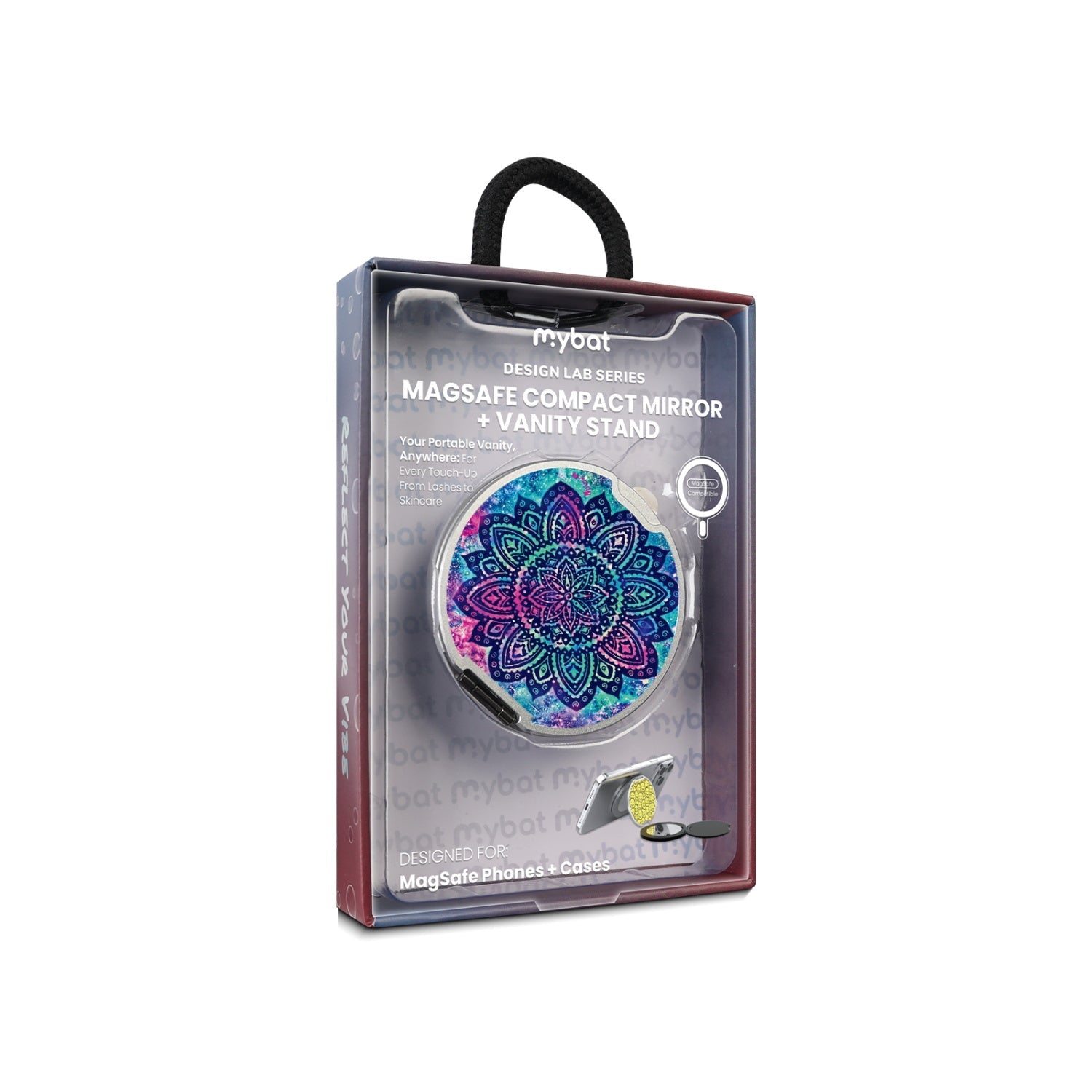 MyBat Design Lab MagSafe Selfie Mirror Kickstand - Silver - Cosmic Mandala