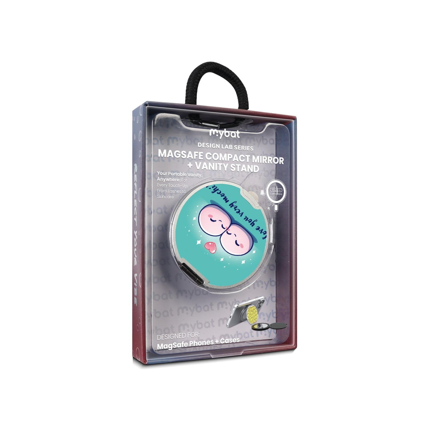 MyBat Design Lab MagSafe Selfie Mirror Kickstand - Silver - Mochi Love