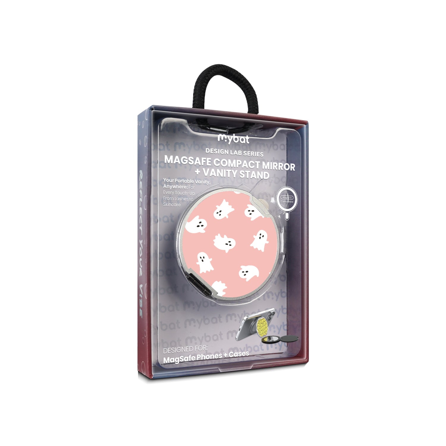 MyBat Design Lab MagSafe Selfie Mirror Kickstand - Silver - Friendly Ghosts