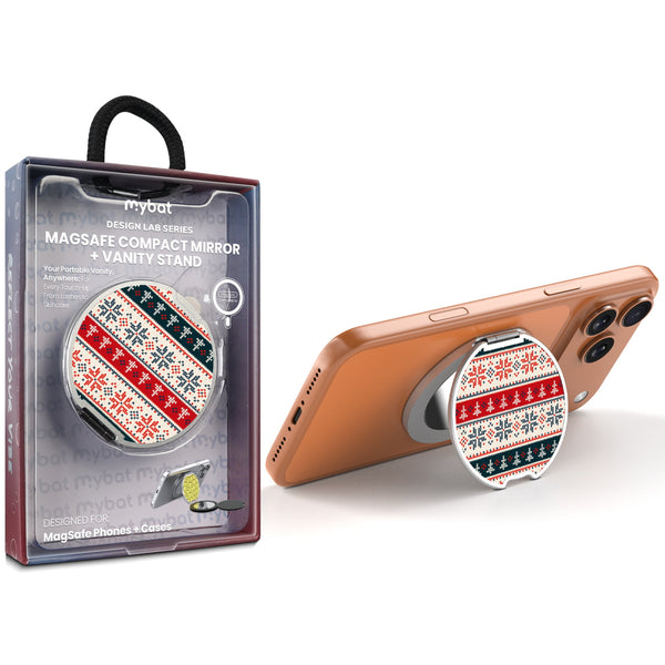 MyBat Design Lab MagSafe Selfie Mirror Kickstand - Silver - Festive Flair - MOTHMNUSU332-275-1.jpg