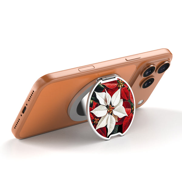 MyBat Design Lab MagSafe Selfie Mirror Kickstand - Silver - Christmas Poinsettias - MOTHMNUSU332-301-2.jpg