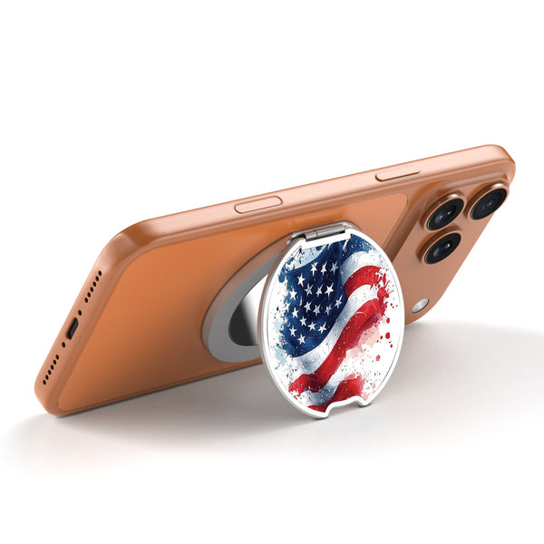 MyBat Design Lab MagSafe Selfie Mirror Kickstand - Silver - Patriotic Flag Painiting - MOTHMNUSU332-346-2.jpg