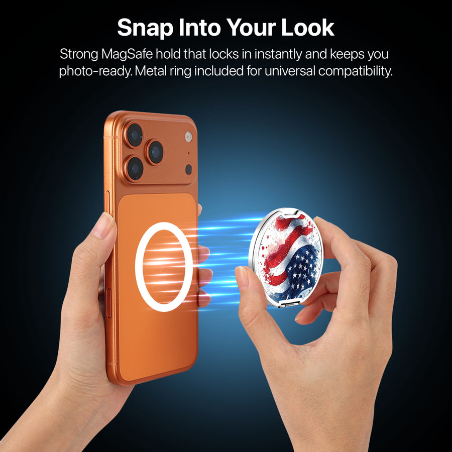 MyBat Design Lab MagSafe Selfie Mirror Kickstand - Silver - Patriotic Flag Painiting - MOTHMNUSU332-346-7.jpg