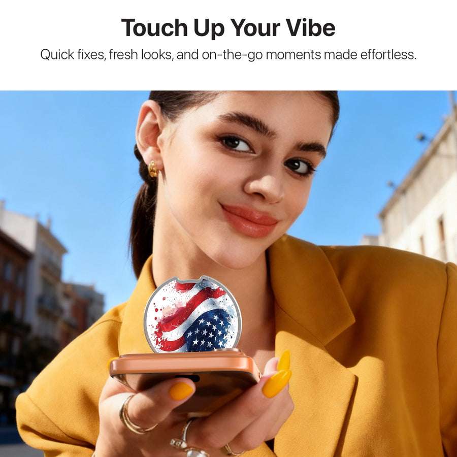 MyBat Design Lab MagSafe Selfie Mirror Kickstand - Silver - Patriotic Flag Painiting - MOTHMNUSU332-346-8.jpg
