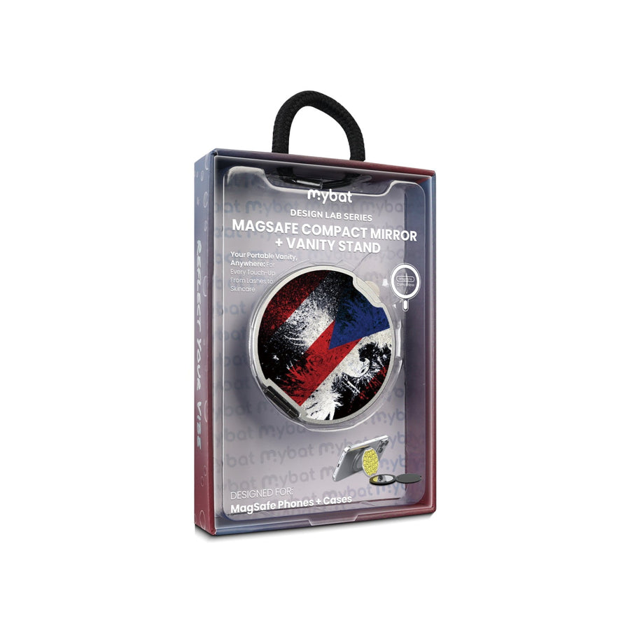 MyBat Design Lab MagSafe Selfie Mirror Kickstand - Silver - Puerto Rico Eagle Flag
