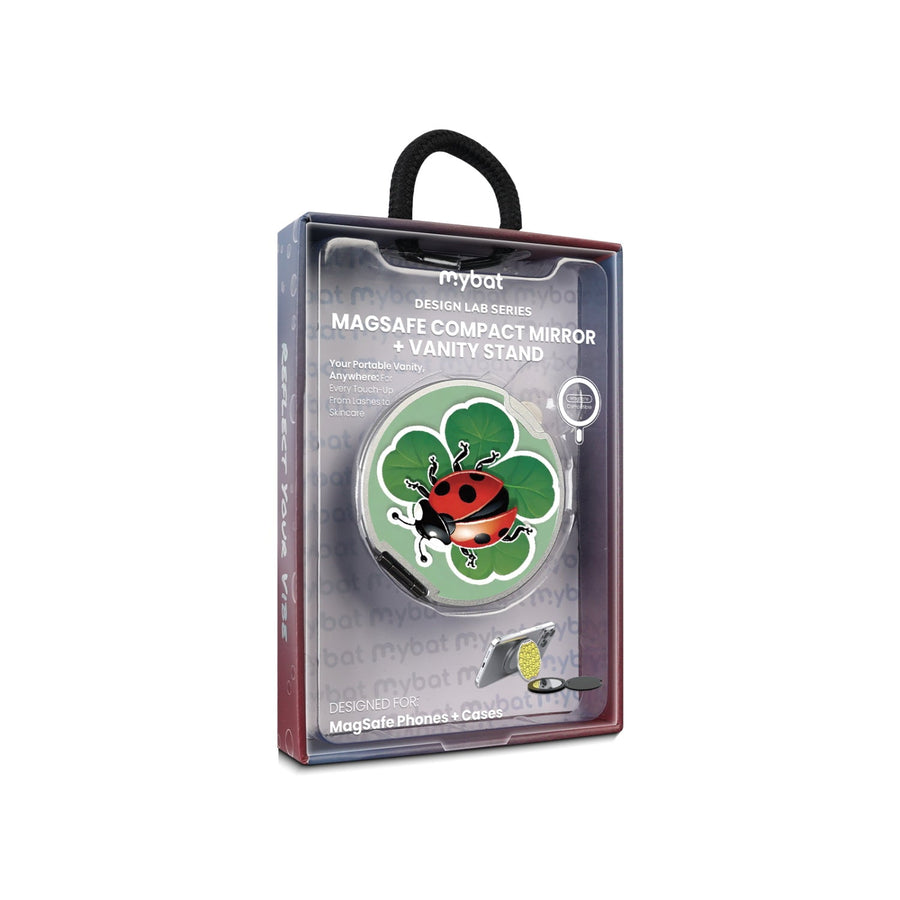 MyBat Design Lab MagSafe Selfie Mirror Kickstand - Silver - Ladybug Luck