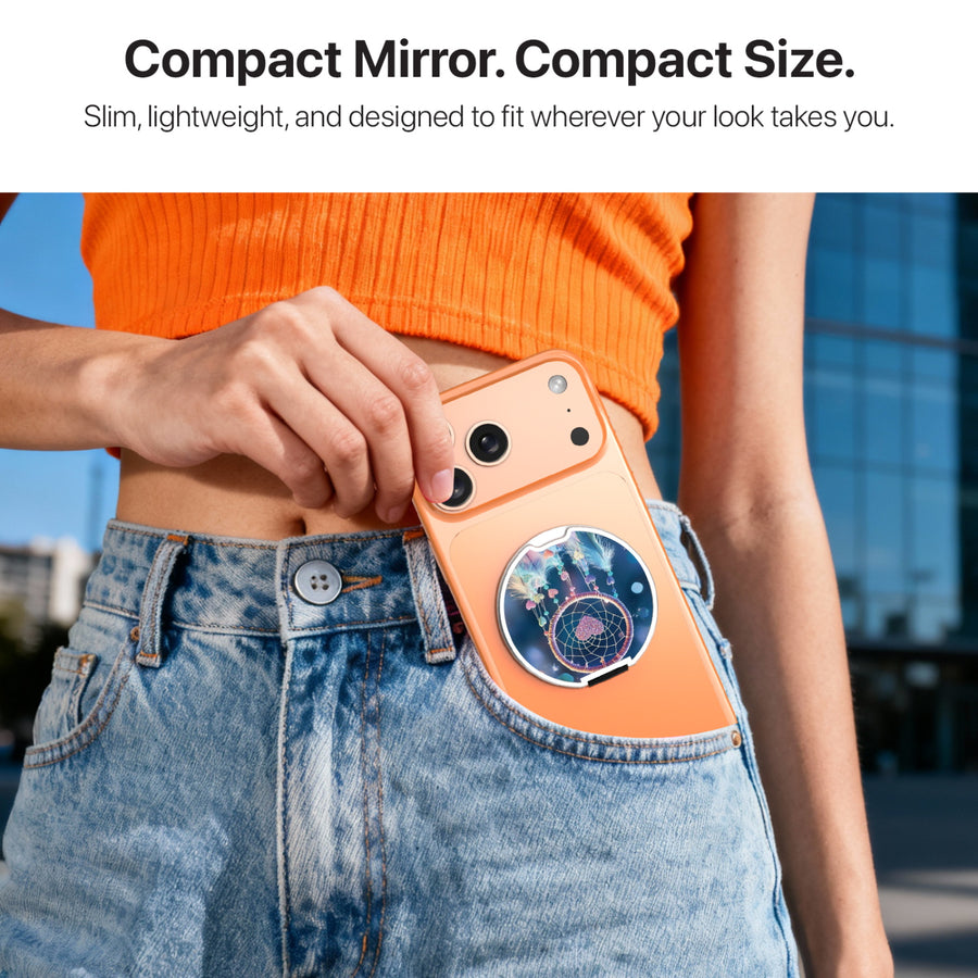 MyBat Design Lab MagSafe Selfie Mirror Kickstand - Silver - Pastel Dreamcatcher - MOTHMNUSU332-376-10.jpg