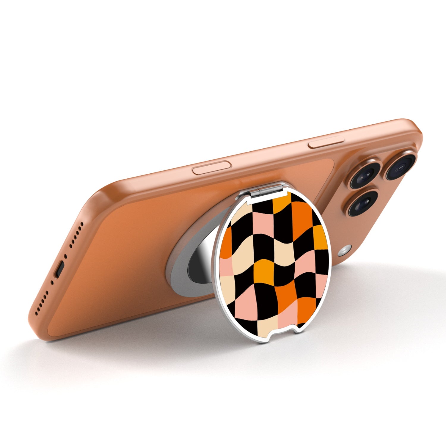 MyBat Design Lab MagSafe Selfie Mirror Kickstand - Silver - Groovy Check - MOTHMNUSU332-448-2.jpg