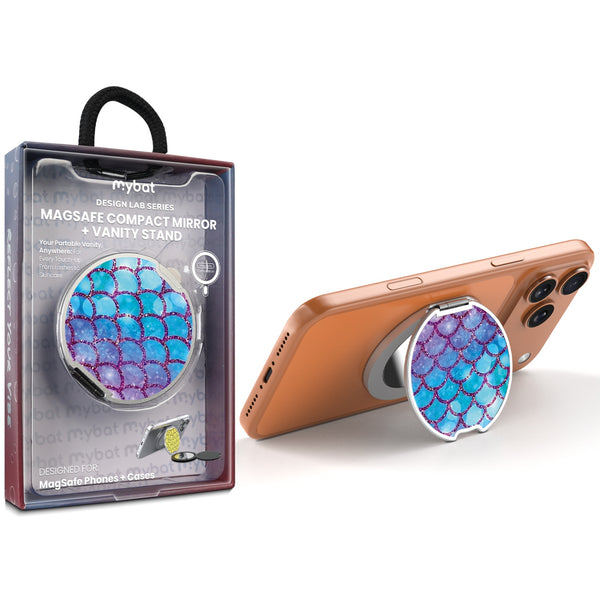 MyBat Design Lab MagSafe Selfie Mirror Kickstand - Silver - Mermaid Scales - MOTHMNUSU332-458-1.jpg