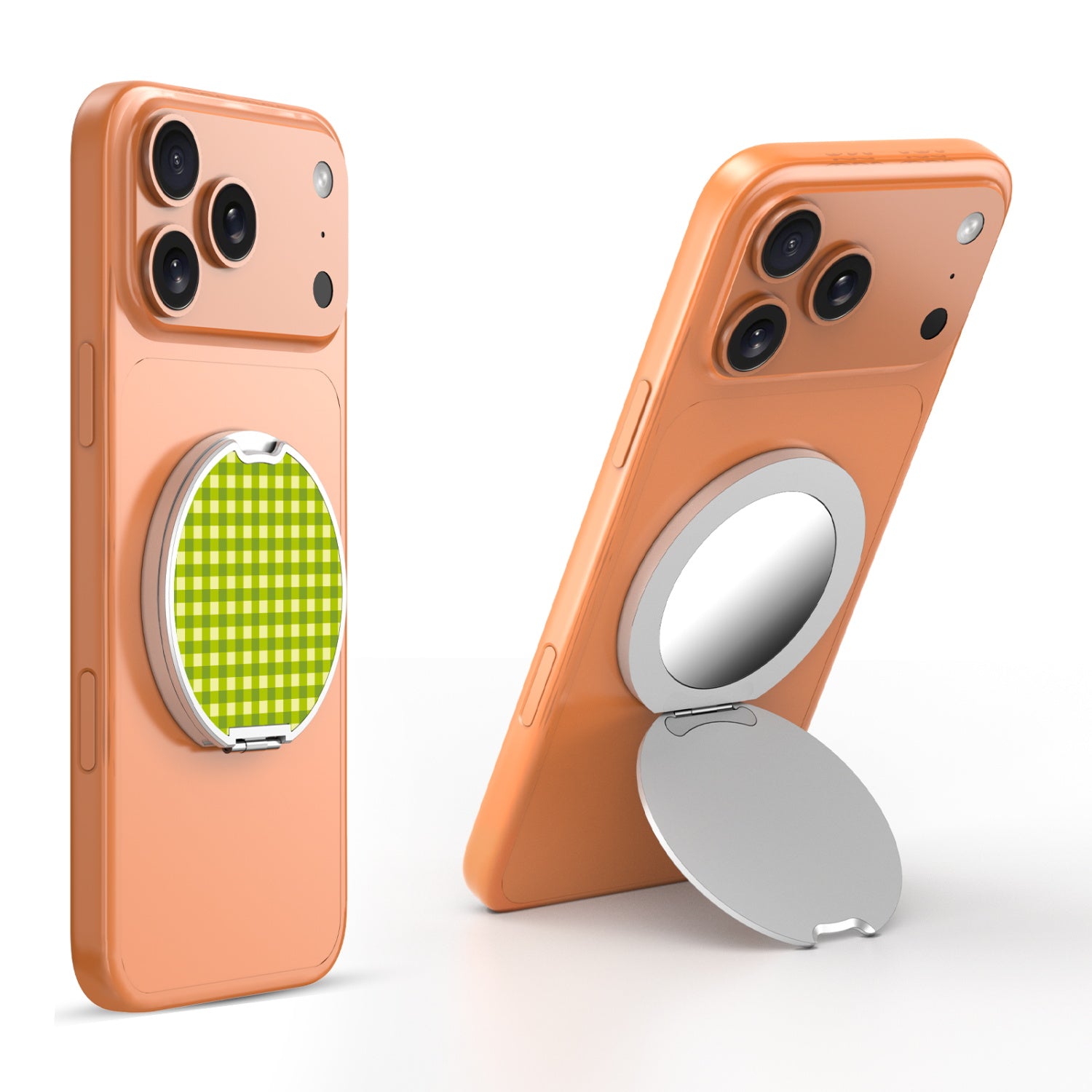 MyBat Design Lab MagSafe Selfie Mirror Kickstand - Silver - Green Gingham - MOTHMNUSU332-476-3.jpg
