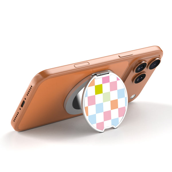 MyBat Design Lab MagSafe Selfie Mirror Kickstand - Silver - Pastel Check - MOTHMNUSU332-480-2.jpg