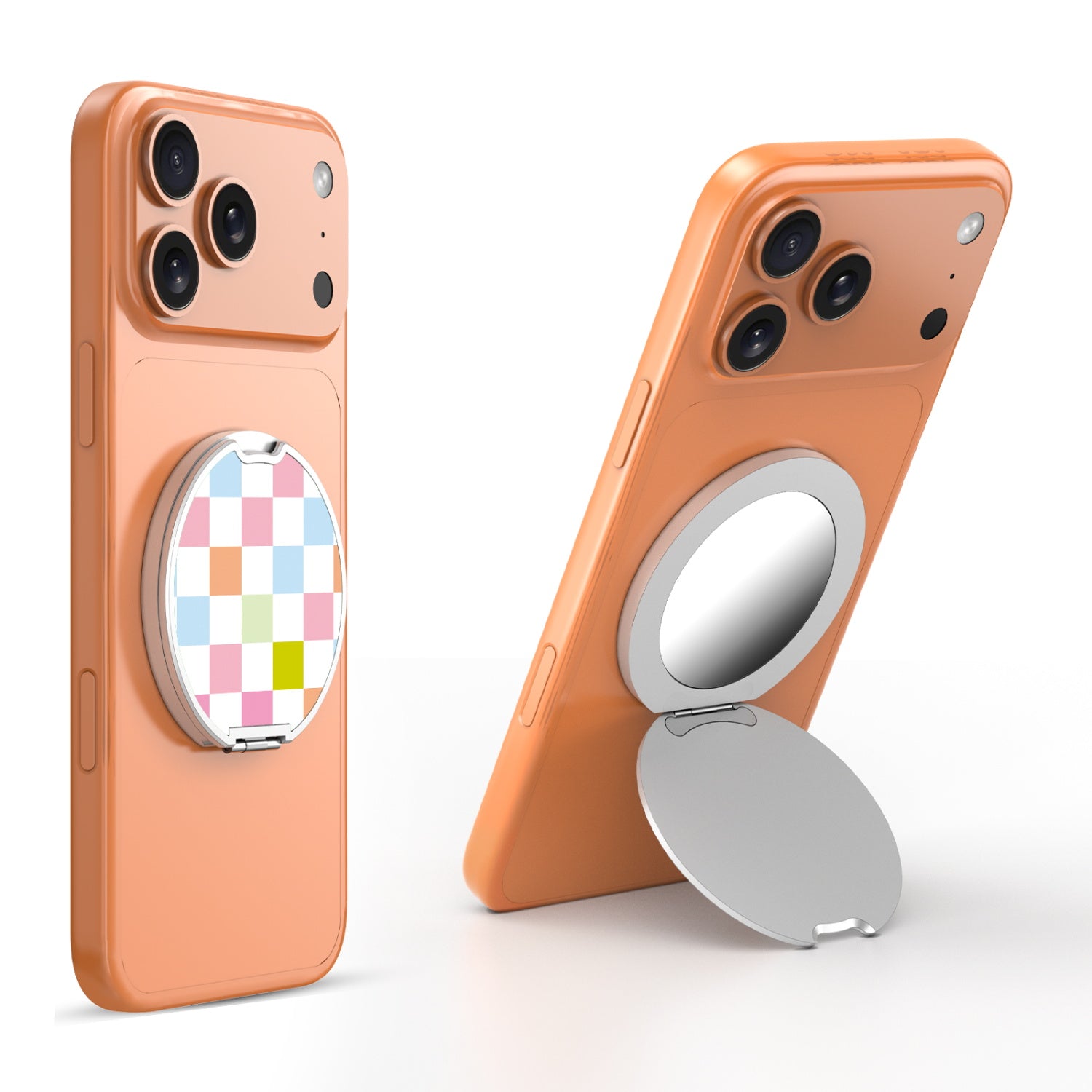 MyBat Design Lab MagSafe Selfie Mirror Kickstand - Silver - Pastel Check - MOTHMNUSU332-480-3.jpg