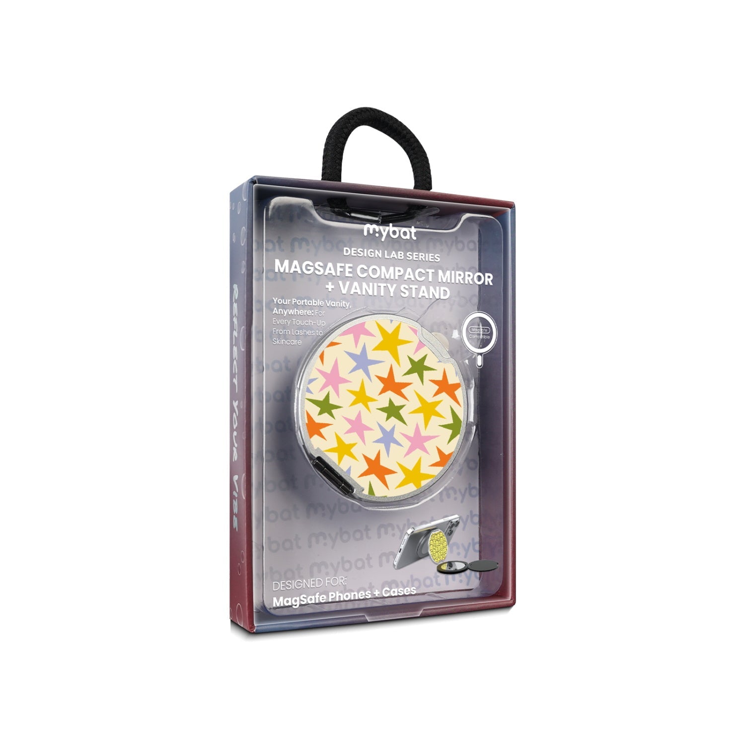 MyBat Design Lab MagSafe Selfie Mirror Kickstand - Silver - Party Stars
