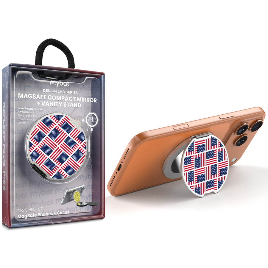 MyBat Design Lab MagSafe Selfie Mirror Kickstand - Silver - Flag Patchwork - MOTHMNUSU332-519.JPG