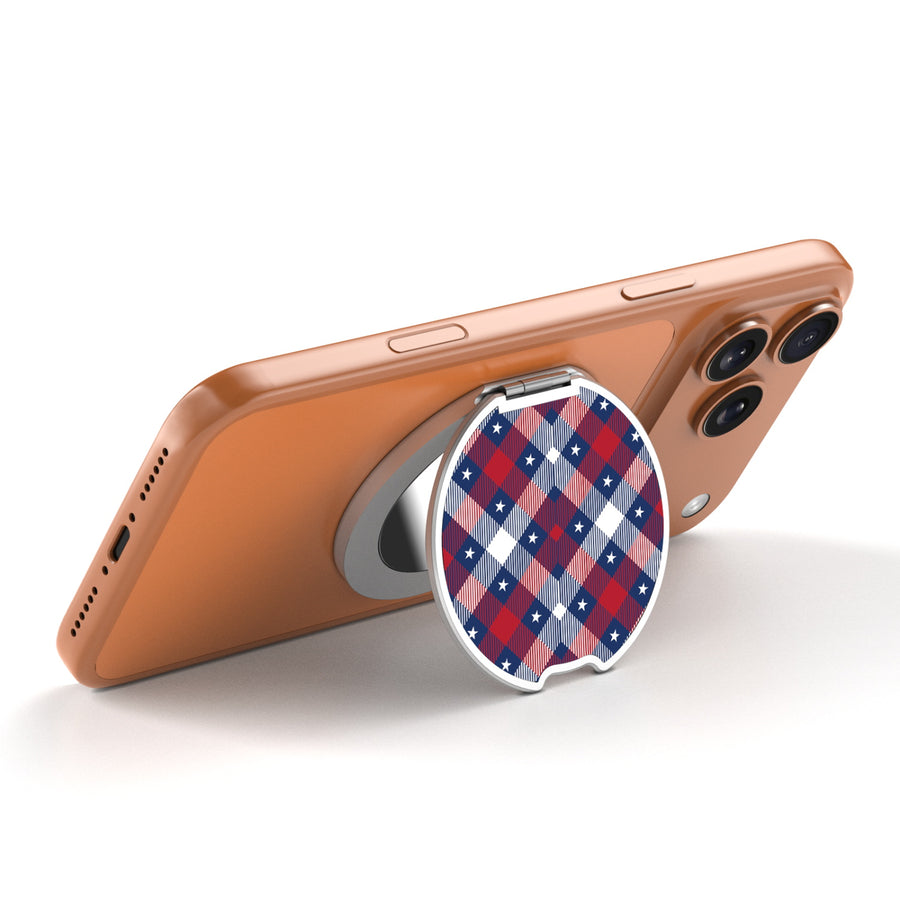MyBat Design Lab MagSafe Selfie Mirror Kickstand - Silver - Americana Plaid - MOTHMNUSU332-523-1.JPG