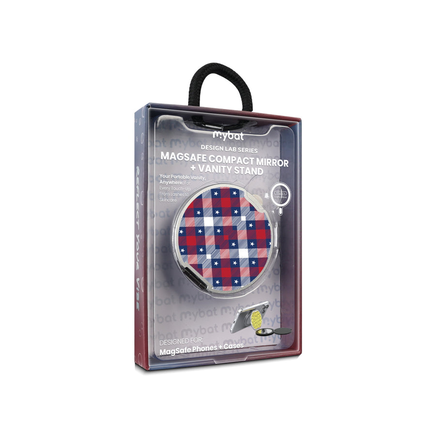 MyBat Design Lab MagSafe Selfie Mirror Kickstand - Silver - Americana Plaid - MOTHMNUSU332-523-20.JPG