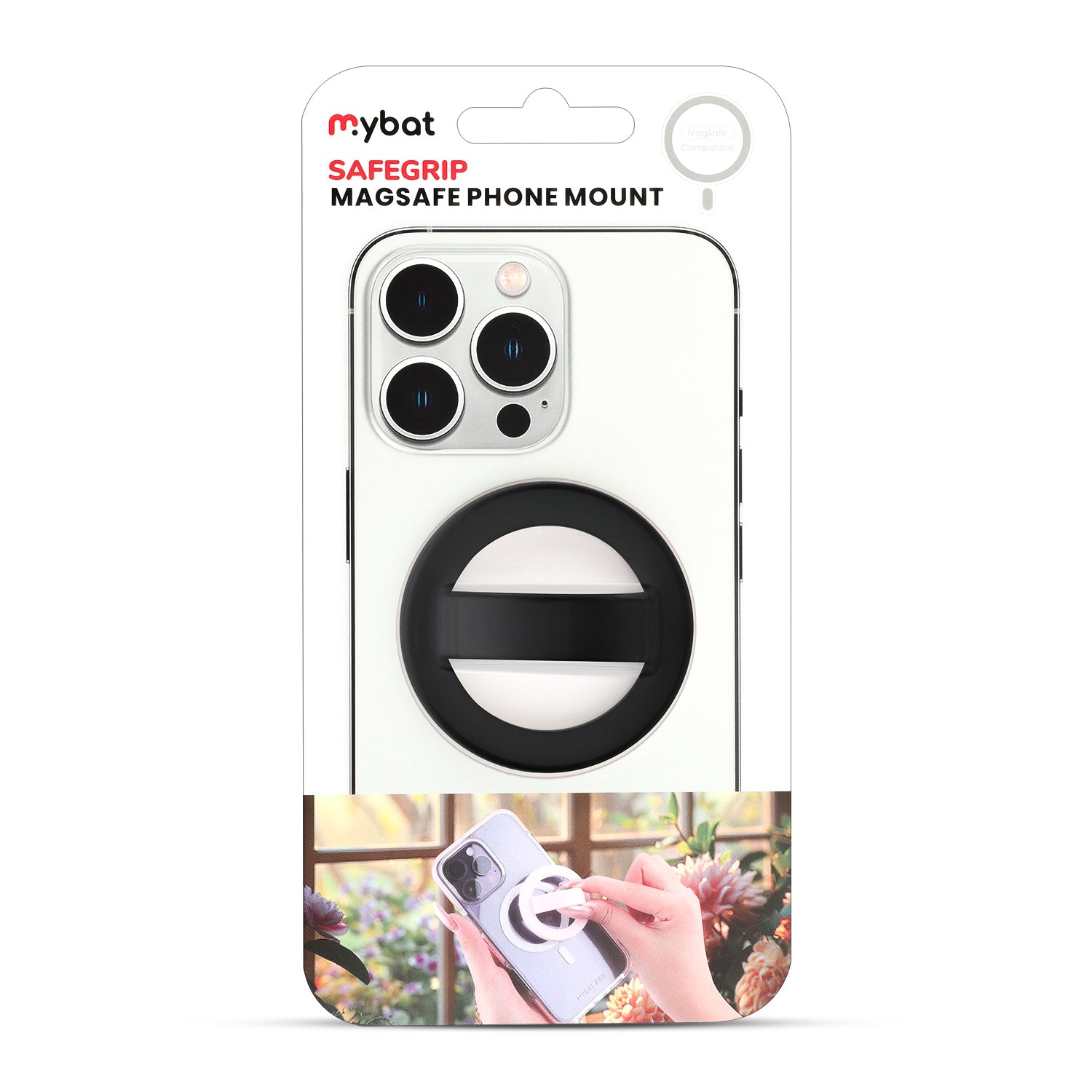 MyBat SafeGrip MagSafe Phone Grip - Black